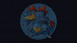 blue and yellow dinosaur illustration, Pokémon