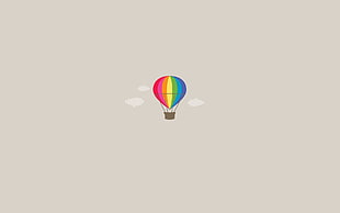 hot air balloon digital illustration, hot air balloons, minimalism, flying