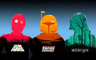 Star Wars illustration, Star Wars, Olly Moss, movies, Trilogy HD wallpaper