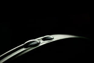 closeup photo of linear leaf with water dew