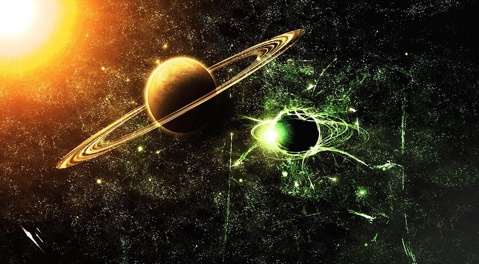 Saturn planet painting HD wallpaper