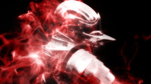 male character with red smoke wallpaper, Demon's Souls, knight