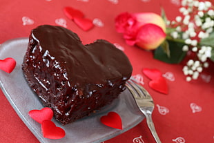heart brown chocolate cake