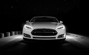 white Tesla Model S HD wallpaper