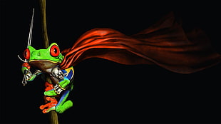 green frog wallpaper, artwork, Toad the Paladin, frog, knight