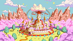 pink and white castle painting, Adventure Time