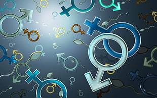 male and female gender logo 3D wallpaper