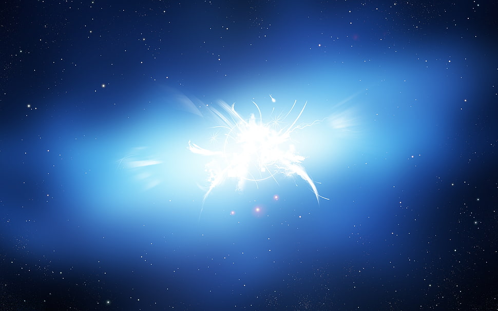 blue and white light illustration HD wallpaper