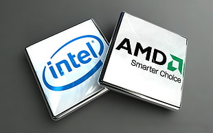 Intel and AMD logos