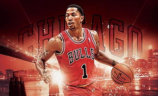 Chicago Bulls Derrick Rose illustration HD wallpaper