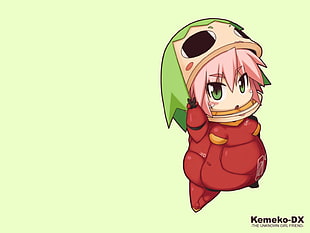 pink-haired female anime character HD wallpaper