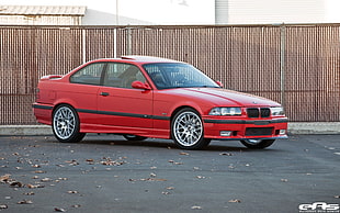 red BMW 3 Series coupe, BMW, BMW E36, car, BMW 3 Series