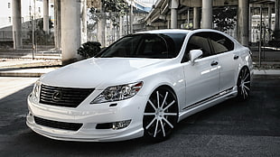 white Lexus sedan, Lexus, Lexus LS, modified, custom