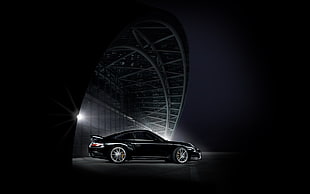 black coupe, car, vehicle, Porsche 911 Carrera S, Porsche HD wallpaper