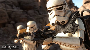 Star Wars Battlefront movie still screenshot, Star Wars, video games, Star Wars: Battlefront, stormtrooper HD wallpaper