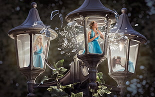 digital art, women, lantern, fantasy art HD wallpaper
