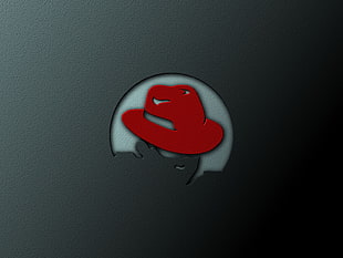 red dinosaur logo, Linux, Red Hat HD wallpaper