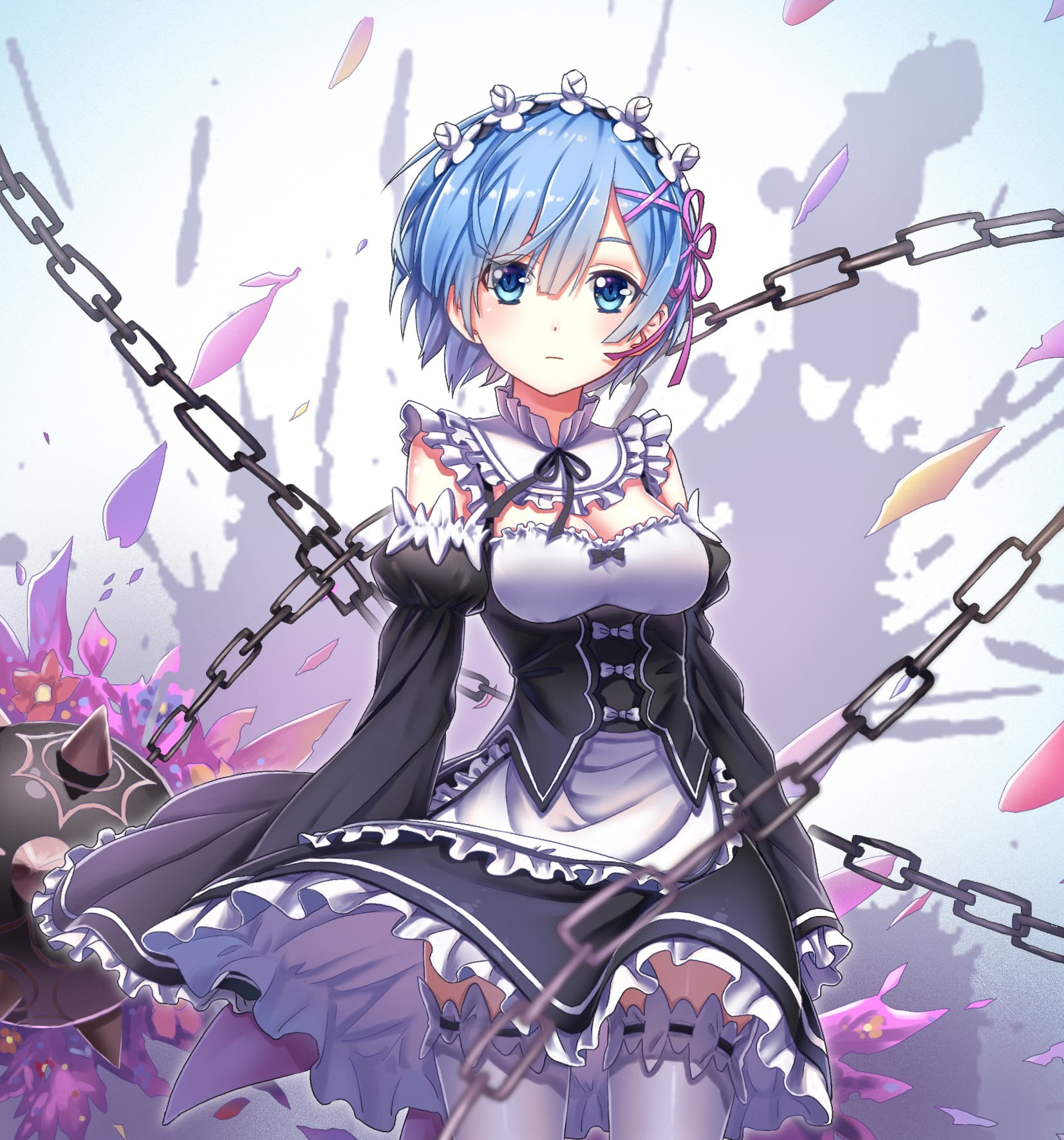 Rem Re Zero Illustration Hd Wallpaper Wallpaper Flare