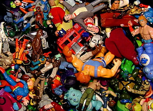 assorted-color plastic toy lot