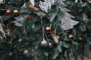 assorted christmas tree ornaments HD wallpaper