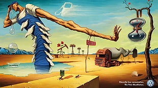 profile of man illustration, artwork, surreal, abstract, advertisements