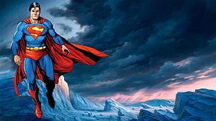 Superman flying illustration HD wallpaper