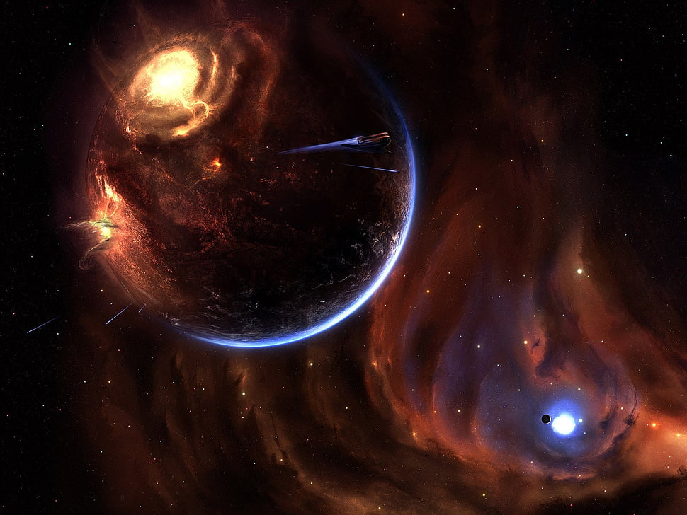 galaxy illustration HD wallpaper