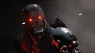 black and red robot character