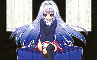girl in purple uniform anime character