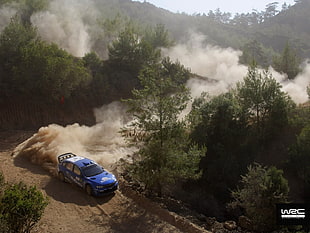 rally vehicle sports, rally cars, Subaru, dust HD wallpaper