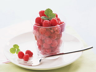 strawberries on glass