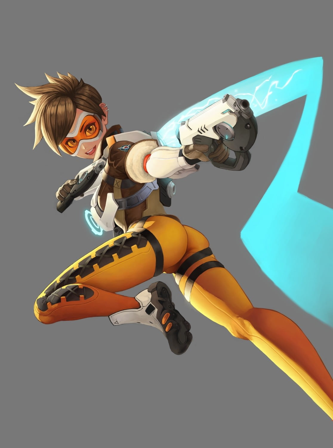 Wallpaper ass, smile, weapons, girls, costume, art, tracer, overwatch for  mobile and desktop, section игры, resolution 2426x1200 - download