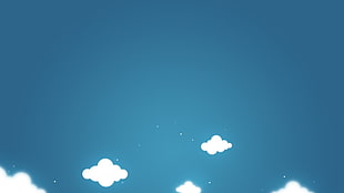 blue sky, digital art, minimalism, CGI, simple background HD wallpaper