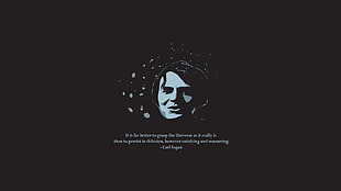 man illustration wallpaper, Carl Sagan, quote, minimalism