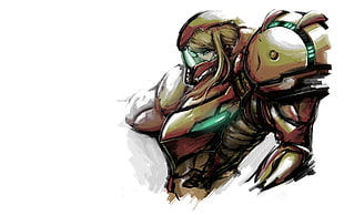 robot character illustration, Samus Aran, Metroid