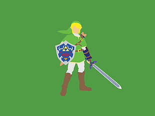 Legend of Zelda Link, The Legend of Zelda, Link, minimalism, simple background