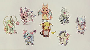 assorted Pokemon character illustrations