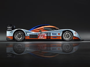 gray and orange sports car HD wallpaper