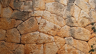 brown rock wall at daytime HD wallpaper
