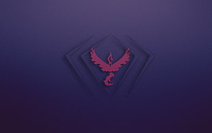 phoenix illustration, purple, Team Valor , minimalism, Pokemon Go HD wallpaper