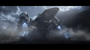 gray and black robot illustration, Prometheus