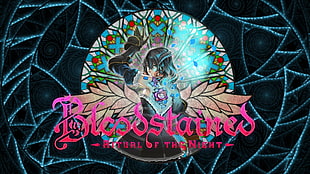 blue, pink, and yellow floral print decorative plate, video games, Bloodstained: Ritual of the Night, Miriam (Bloodstained), stained glass HD wallpaper