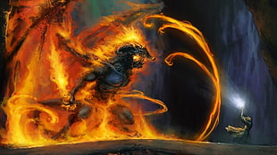 dragon character illustration, digital art, fantasy art, devils, death