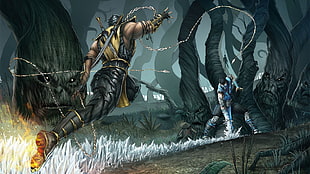 Mortal Kombat, Scorpion (character), Sub-Zero, Scorpion (character) HD wallpaper