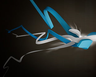 white and blue illustration HD wallpaper