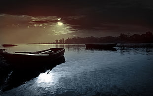 photography of two boats on lake