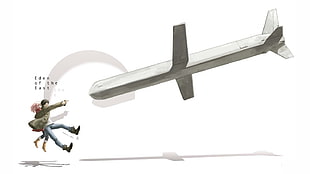 white airplane illustration, anime, Higashi no Eden