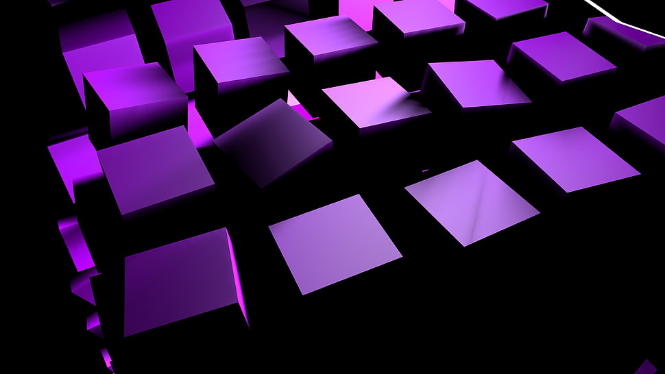 black and pink star print textile, cube, Cinema 4D, 3D HD wallpaper