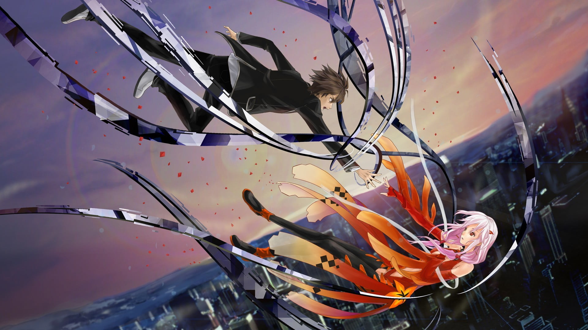 pink haired anime character, Guilty Crown, anime, Yuzuriha Inori, Ouma Shuu