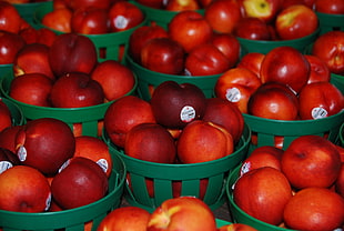 red apples in baskets